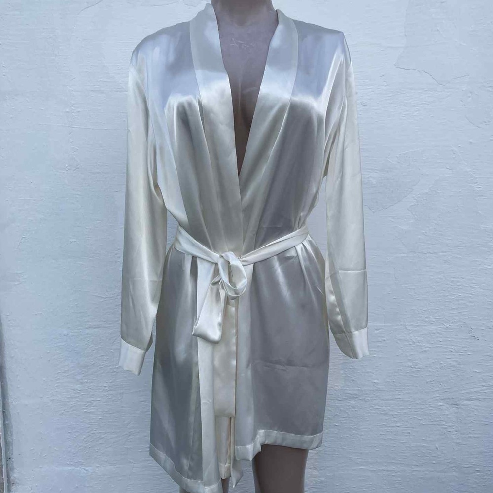 Morgan Taylor Cream Satin Robe